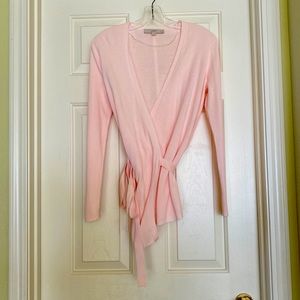LOFT Light Pink Tie Front Cardigan